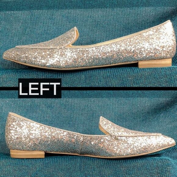 Sole Society Cammila Silver Glitter Flats Size 7 - Picture 2 of 12
